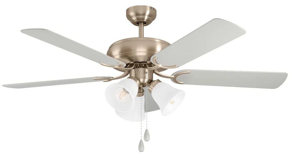 EGLO Las Palmas 35077 | Plafondventilator 132CM Nikkel/Zilver | Inclusief Lamp