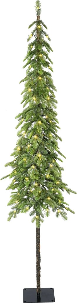 Colwood Wrapped verlichte kunstkerstboom - 180 cm - Groen - Diameter 50 cm - 674 tips - 100 ledlampjes (warm wit)