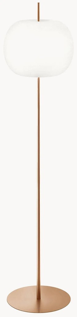 Dimbare vloerlamp Kushi, mondgeblazen