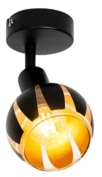 Design Spot / Opbouwspot / Plafondspot zwart met goud - Melone Modern E14 rond Binnenverlichting Lamp