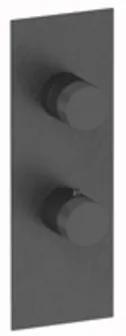 Plieger Roma inbouwdouchekraan thermostatisch met omstel geborsteld zwart chroom UA611_D BRUSHED BLACK CHROME