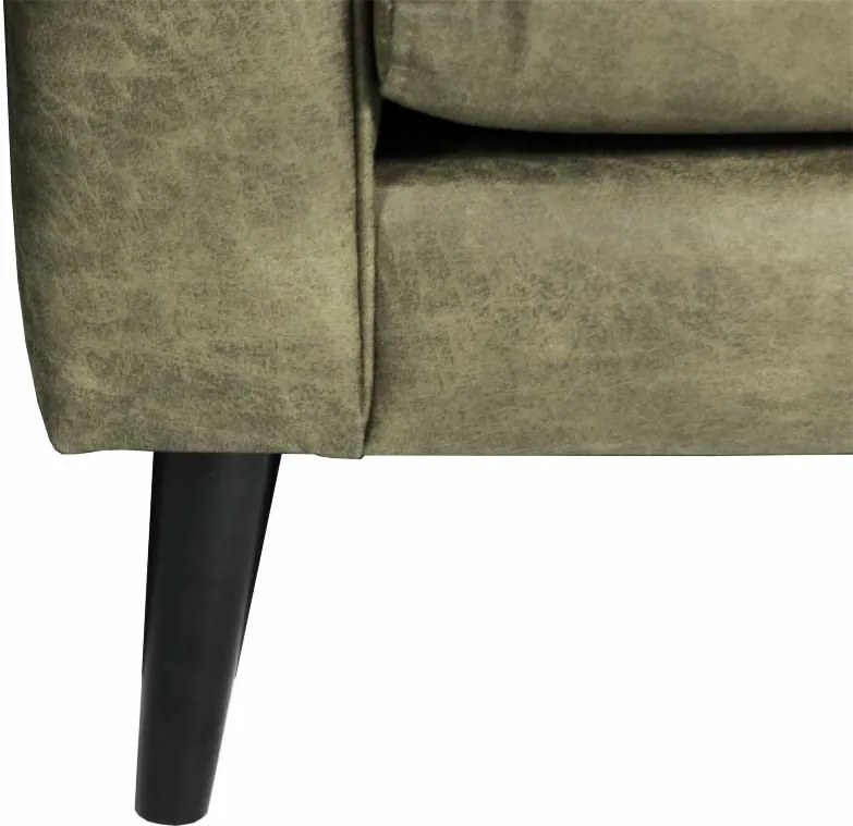 Hoekbank - Aster - rechts - stof lederlook Dalton groen 14