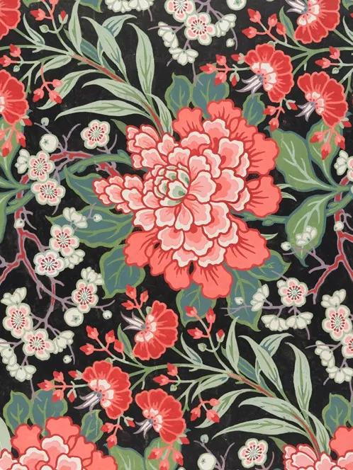 Textile design with flowers - S - 80 x 100 cm
