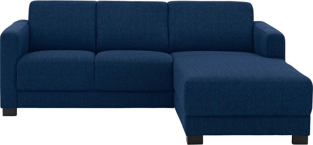Goossens Hoekbank My Style Met Chaise Longue Stof Grof Geweven blauw, stof, 2,5-zits, stijlvol landelijk met chaise longue rechts