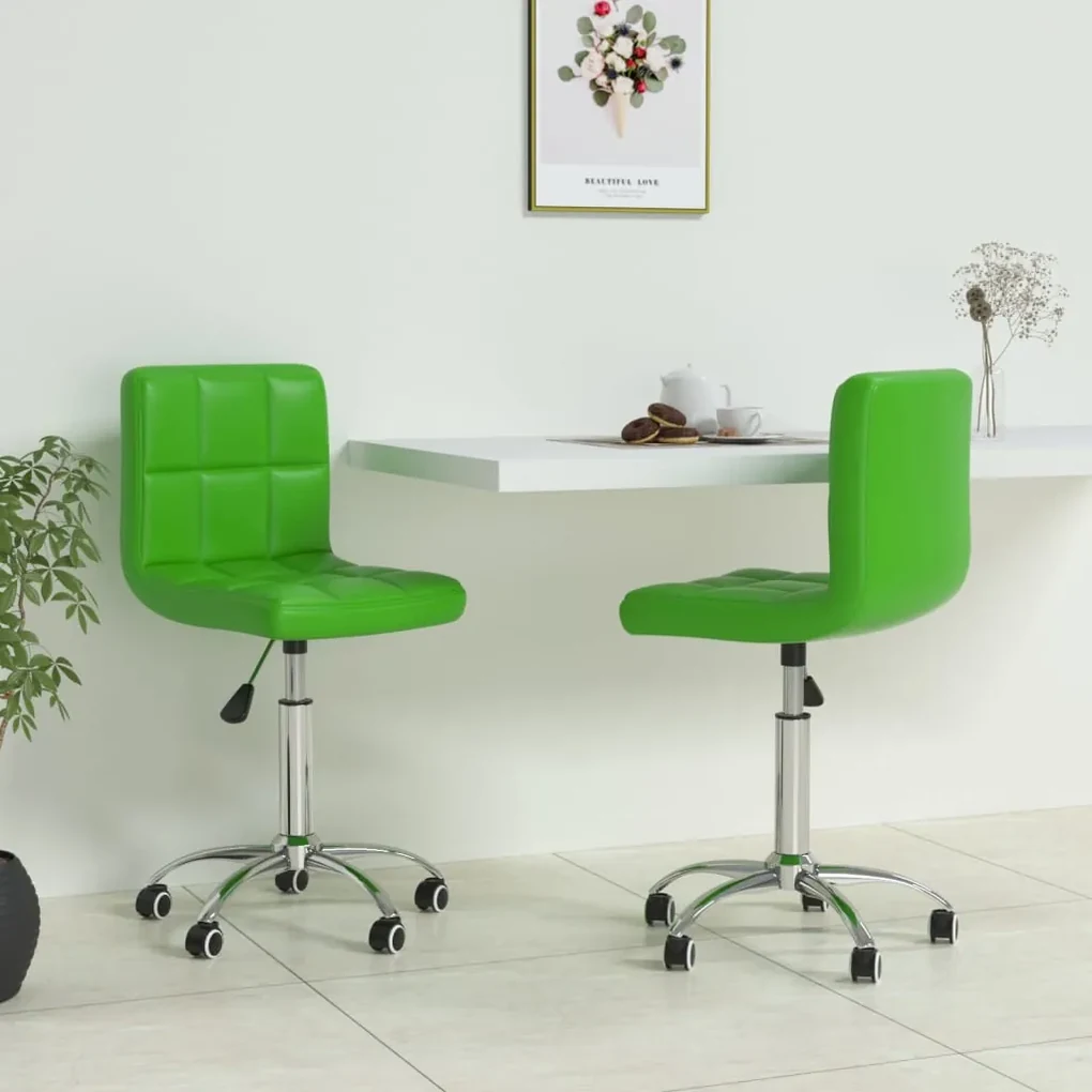 vidaXL Eetkamerstoelen 2 st draaibaar kunstleer groen