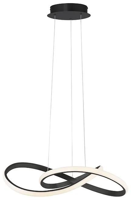 Hanglamp zwart 57 cm 3-staps dimbaar incl. LED - Viola Due Design Binnenverlichting Lamp