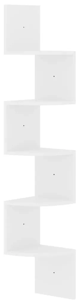 vidaXL Hoekwandschap 19x19x123 cm spaanplaat hoogglans wit