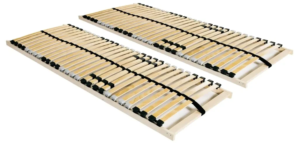 vidaXL Lattenbodems 2 st met 28 latten 7 zones 90x200 cm