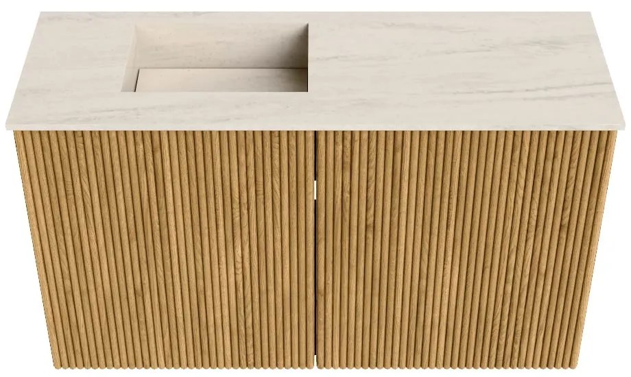 Mondiaz Joya DLux 70cm toiletmeubel oak met wastafel faye links 1 kraangat meli