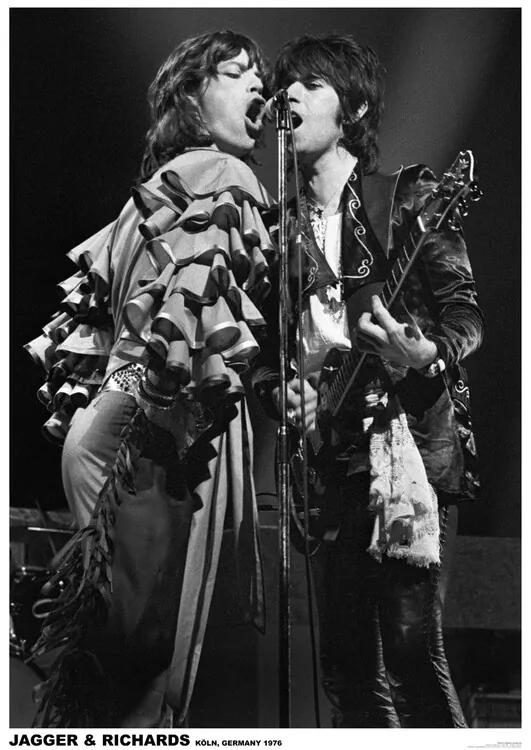 Poster Rolling Stones - Mick Jagger & Keith Richards, Germany 76, (59.4 x 84 cm)