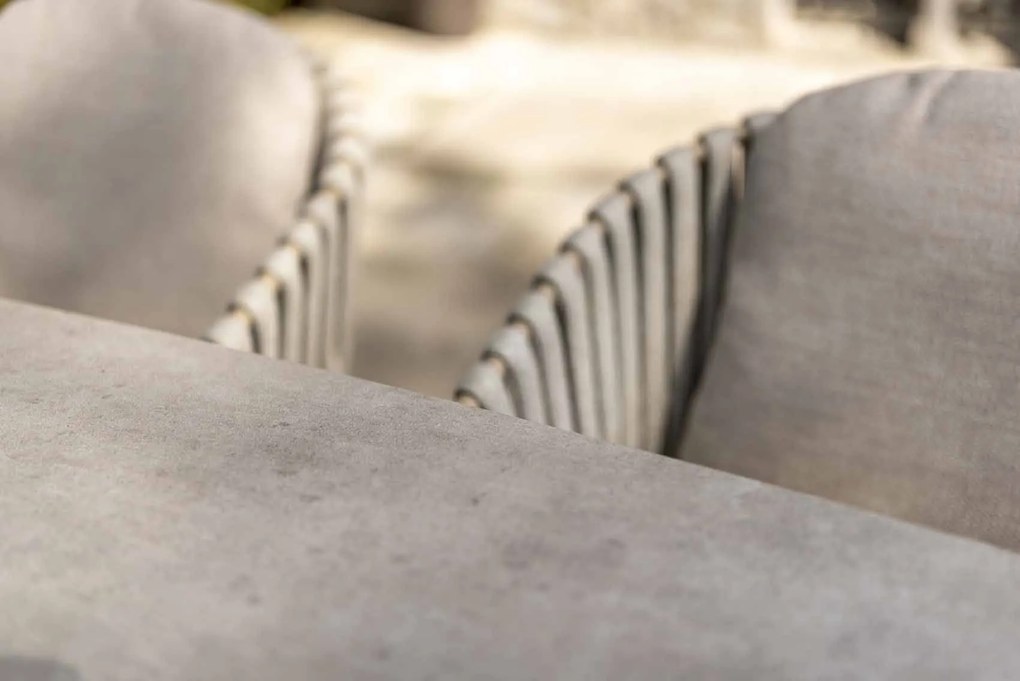 Taste by 4 Seasons Eva tuinset latte met Manolo tafel latte met geprint keramisch tafelblad 180 cm SALE Tuinset beige weerbestendig