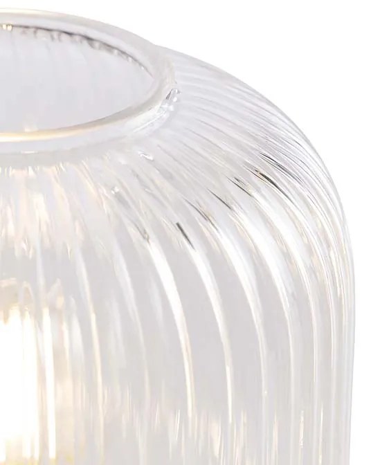 Art Deco tafellamp messing met glas - Karel Art Deco E27 rond Binnenverlichting Lamp