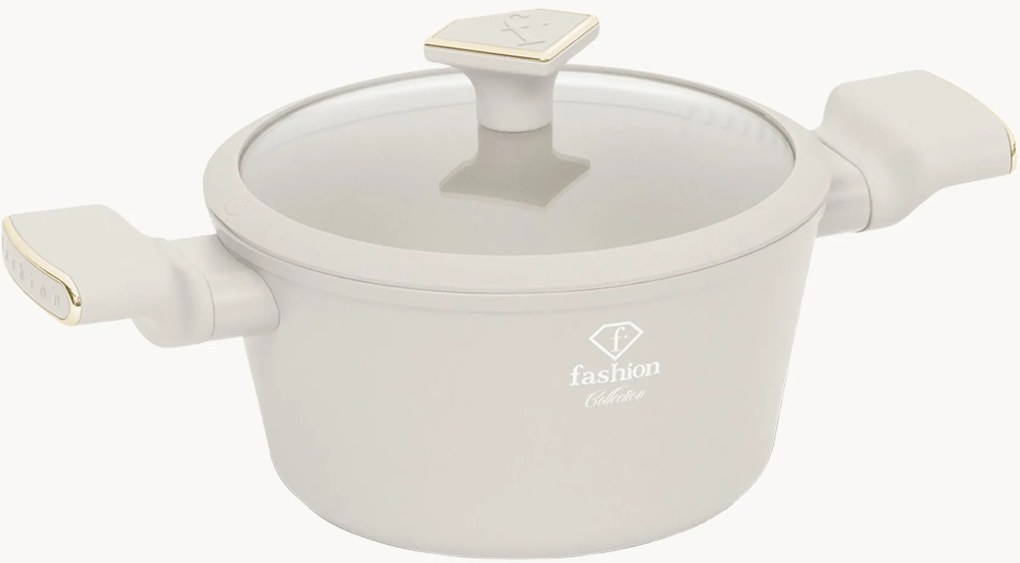 Braadpan Matte Cream-gold met deksel
