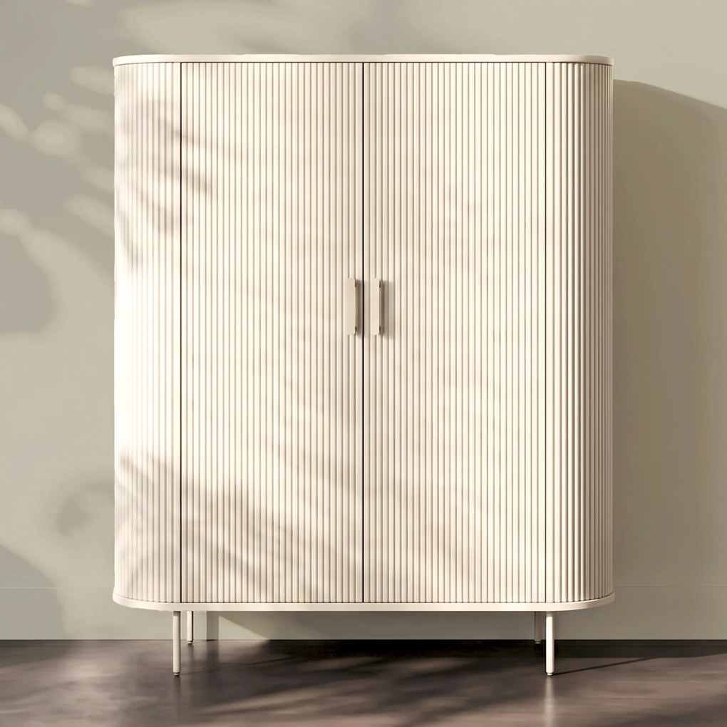 Beige Opbergkast Met Ribbels 145x190 - 145x45x190cm.