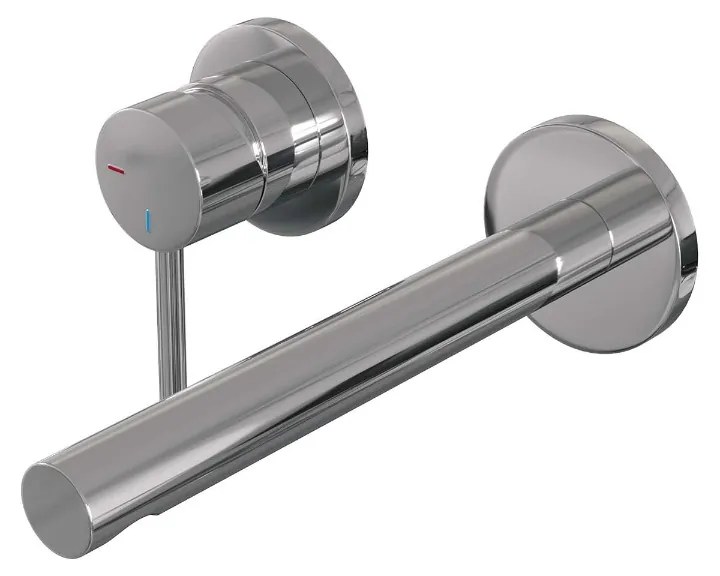 Brauer Chrome Edition ColdStart wastafelkraan inbouw rechte uitloop en rozetten model A2 chroom