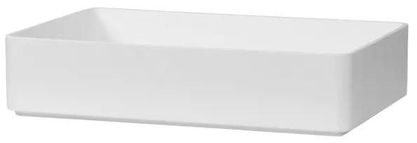 BRAUER Fine Stone Slim XL Waskom opbouw - 60x37x13cm - zonder overloop - rechthoek - Finestone mat wit WK-FSSXL