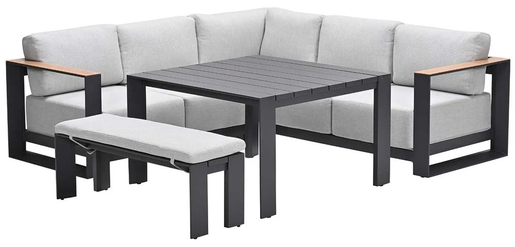 Garden Impressions Malakka lounge dining set 5-delig - valley sand - light teak look