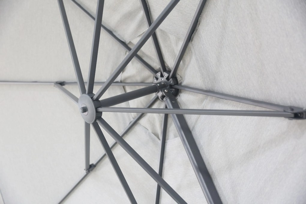 Zweefparasol 3.5m S2 Excellent (incl. voet + hoes) Grijs-antraciet Camello Luna