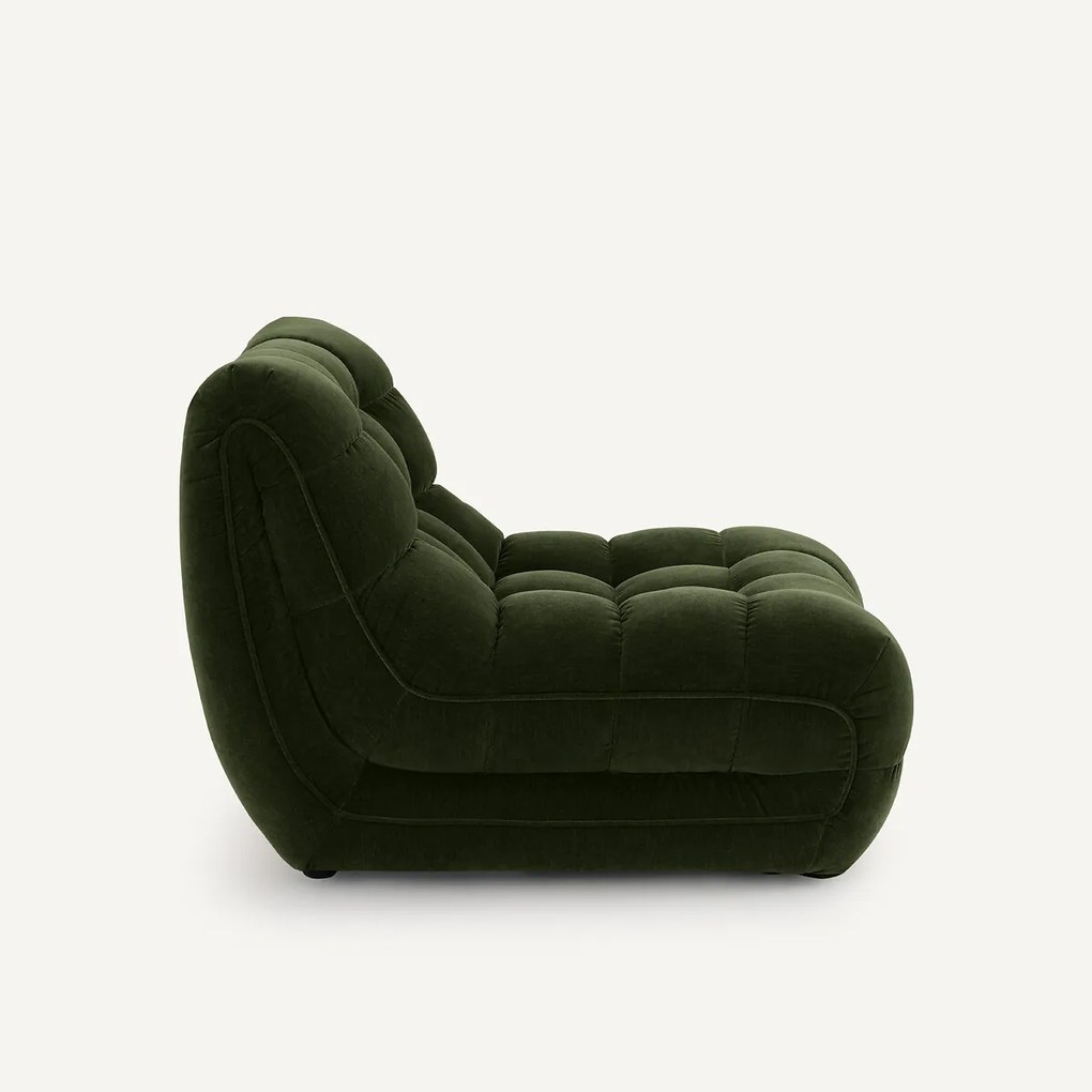 Modulaire gecapitonneerde fauteuil, fluweel, JUD