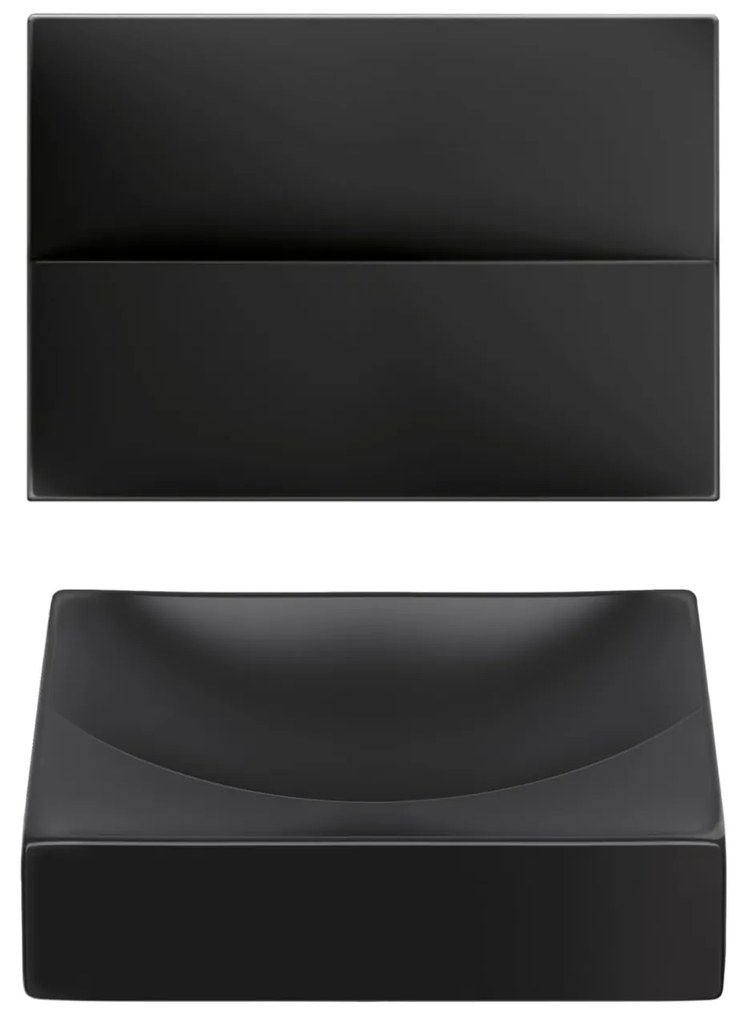 Clou Vale keramische fontein 28cm zonder kraangat zwart mat