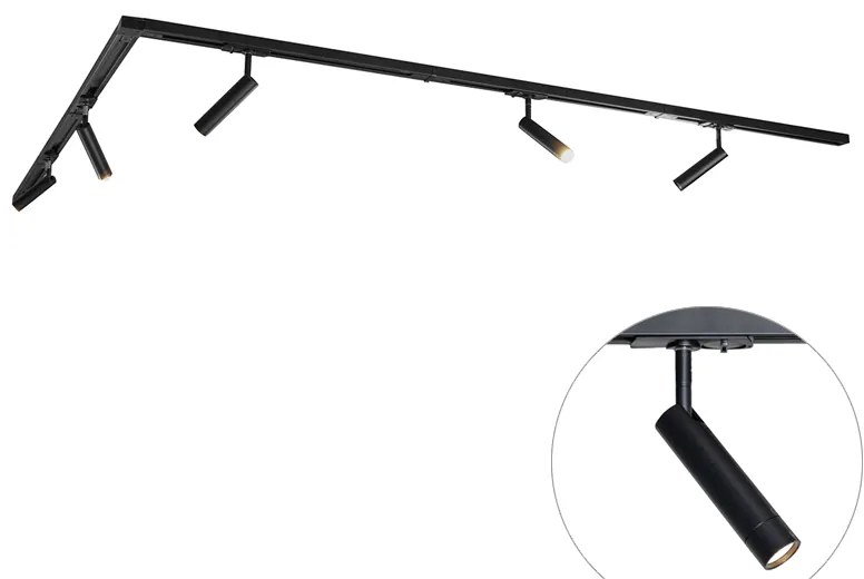 Modern railsysteem met 5 spots zwart 1-fase - Iconic Ivy