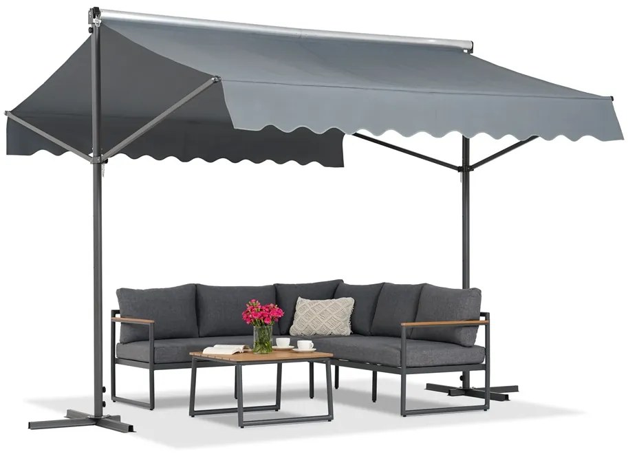 Vrijstaande luifel Parla 3x3 m antraciet Garden Point