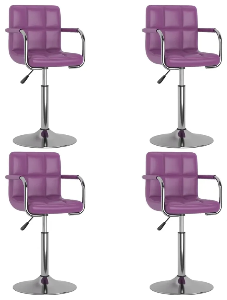 vidaXL Eetkamerstoelen draaibaar 4 st kunstleer paars