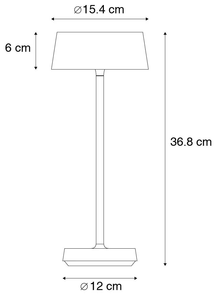 Buiten tafellamp zwart incl. LED met touch dimmer IP44 - Sammi Modern IP44 rond Lamp