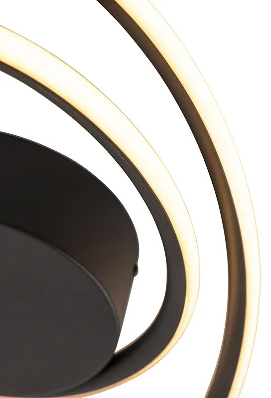 Design plafondlamp zwart incl. LED 3 staps dimbaar - Rowan