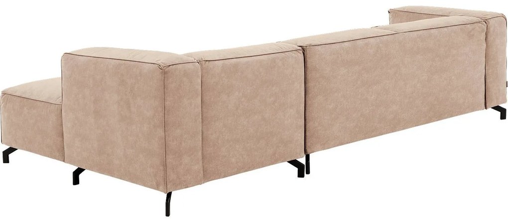 Goossens Bank Calvin beige, micro leer, 3,5-zits, modern design