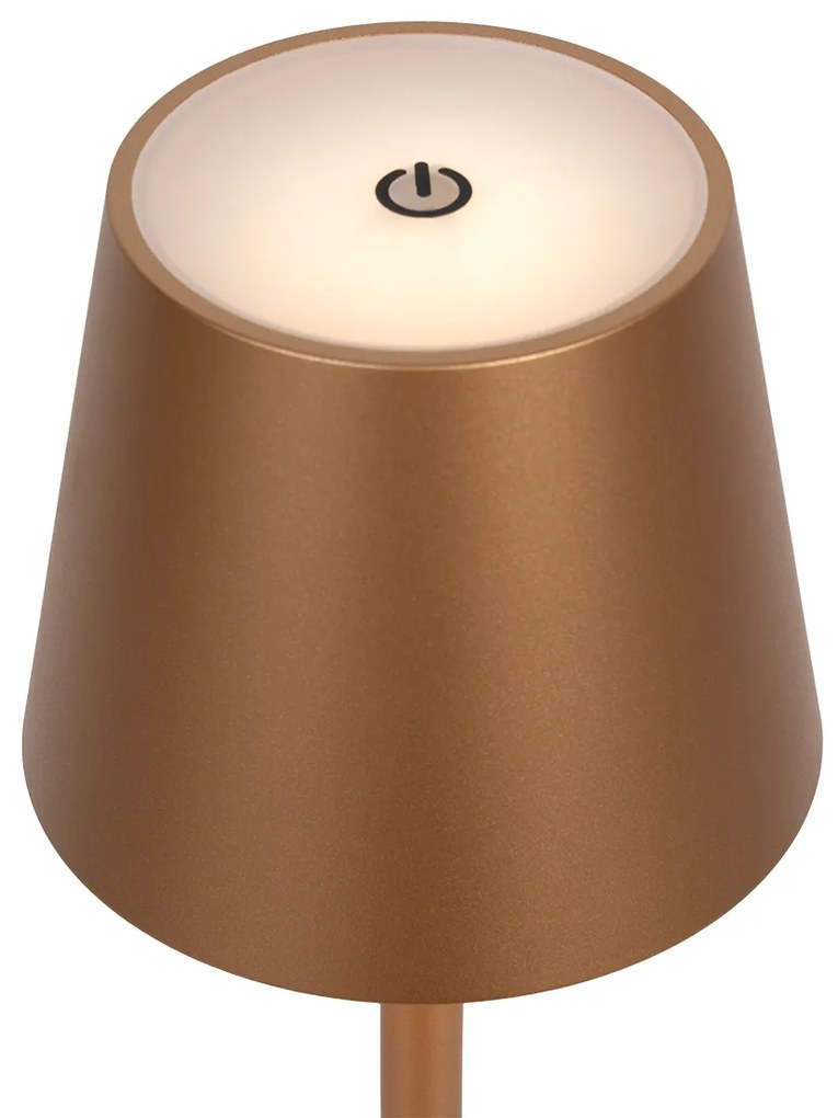 Set van 2 buiten tafellampen goud incl. LED en dimmer oplaadbaar - Janet Modern IP44 Buitenverlichting Lamp