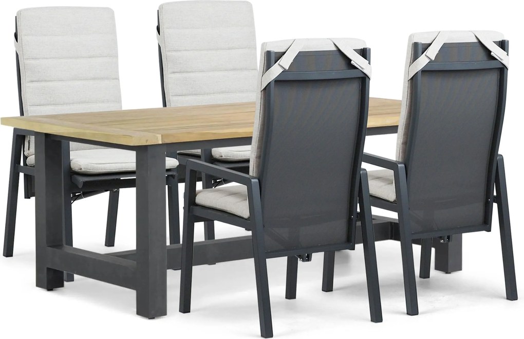 Tuinset 4 personen 200 cm Aluminium Grijs Lifestyle Garden Furniture Vivaro/San