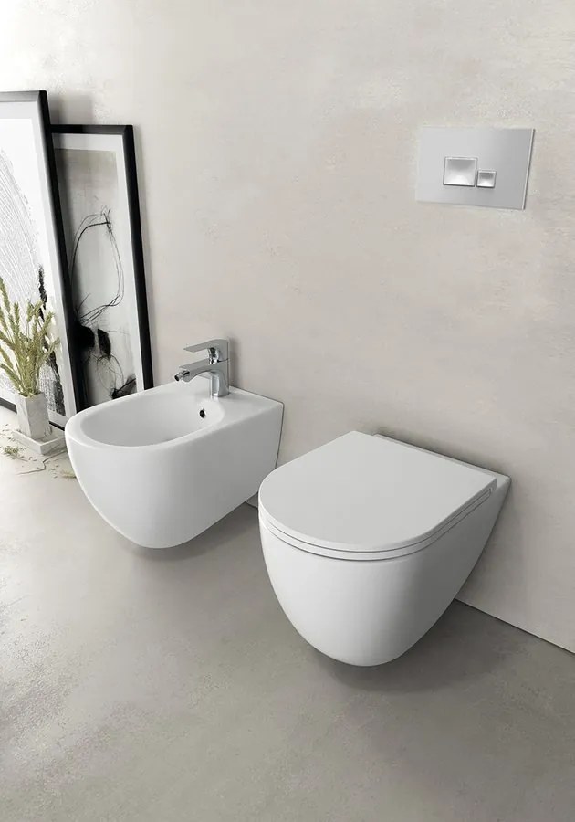 Sapho Infinity hangend bidet 36x53cm wit mat