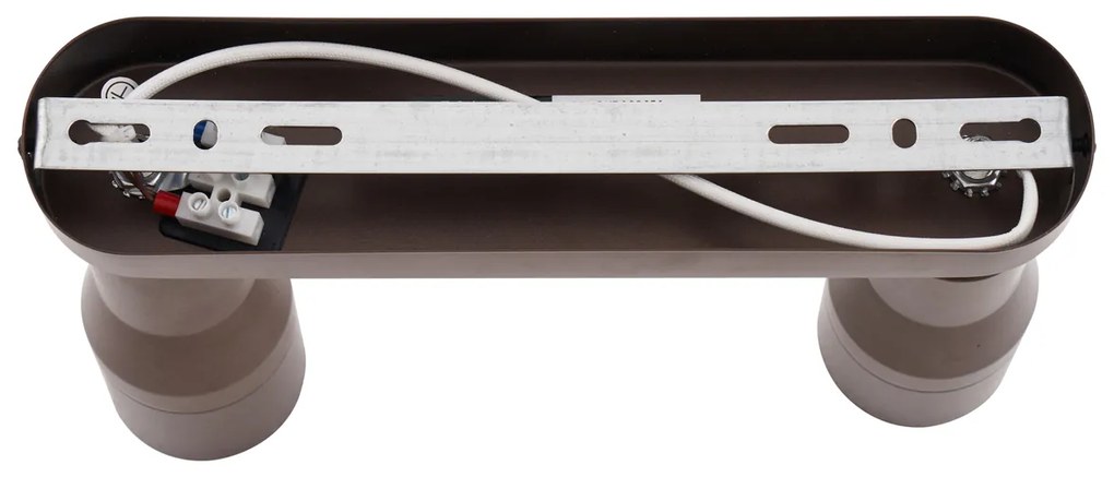 Afgeronde plafondspot donker brons GU10 50mm 2-lichts - Stanley