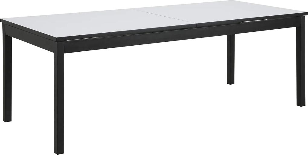 24Designs Nyborg Uitschuifbare Eettafel - 215/315x90x75 - Wit HPL Tafelblad - Zwart Metaal