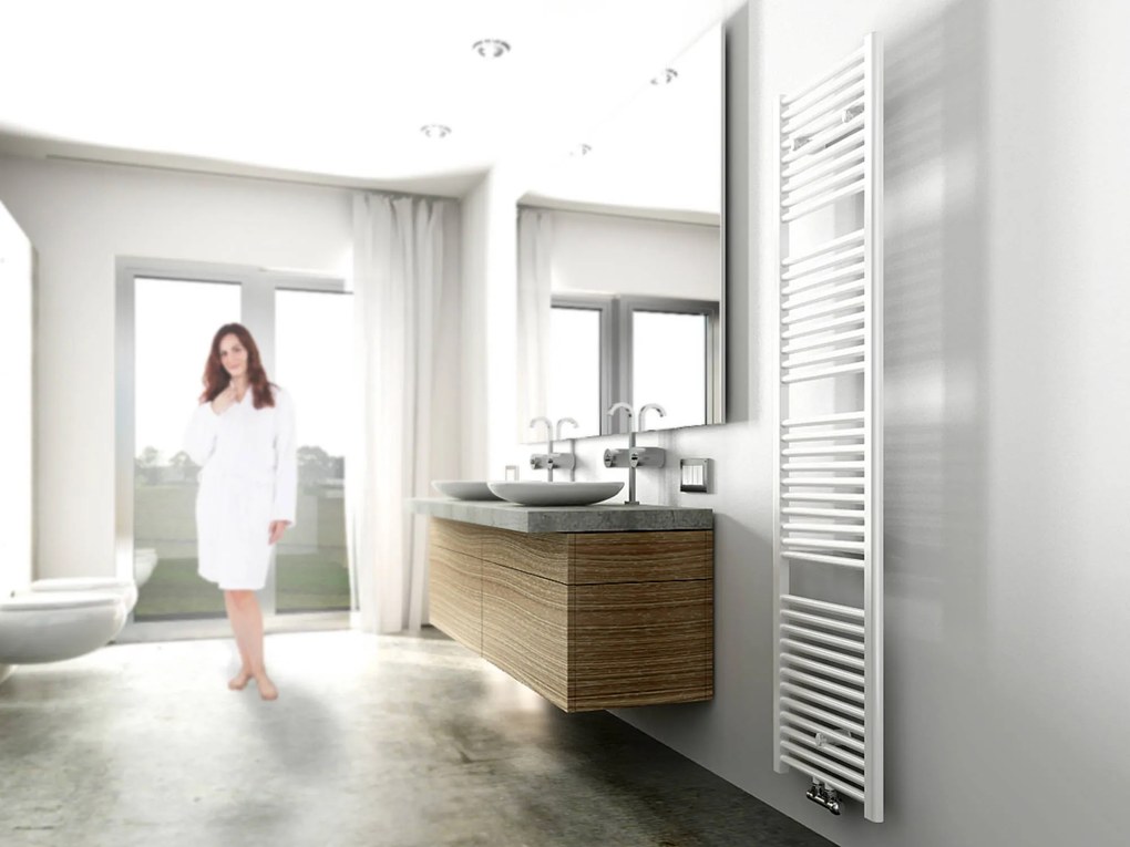 Saqu Calm handdoekradiator 830W 181,7x45cm mat wit