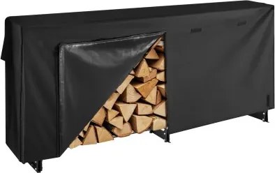 VEVOR Metalen brandhoutrek, 257x36x117 cm, Metalen brandhoutopslag, Max. draagvermogen 300 kg, Brandhoutopslag, Stapelhulp voor veranda's, terrassen en tuinen