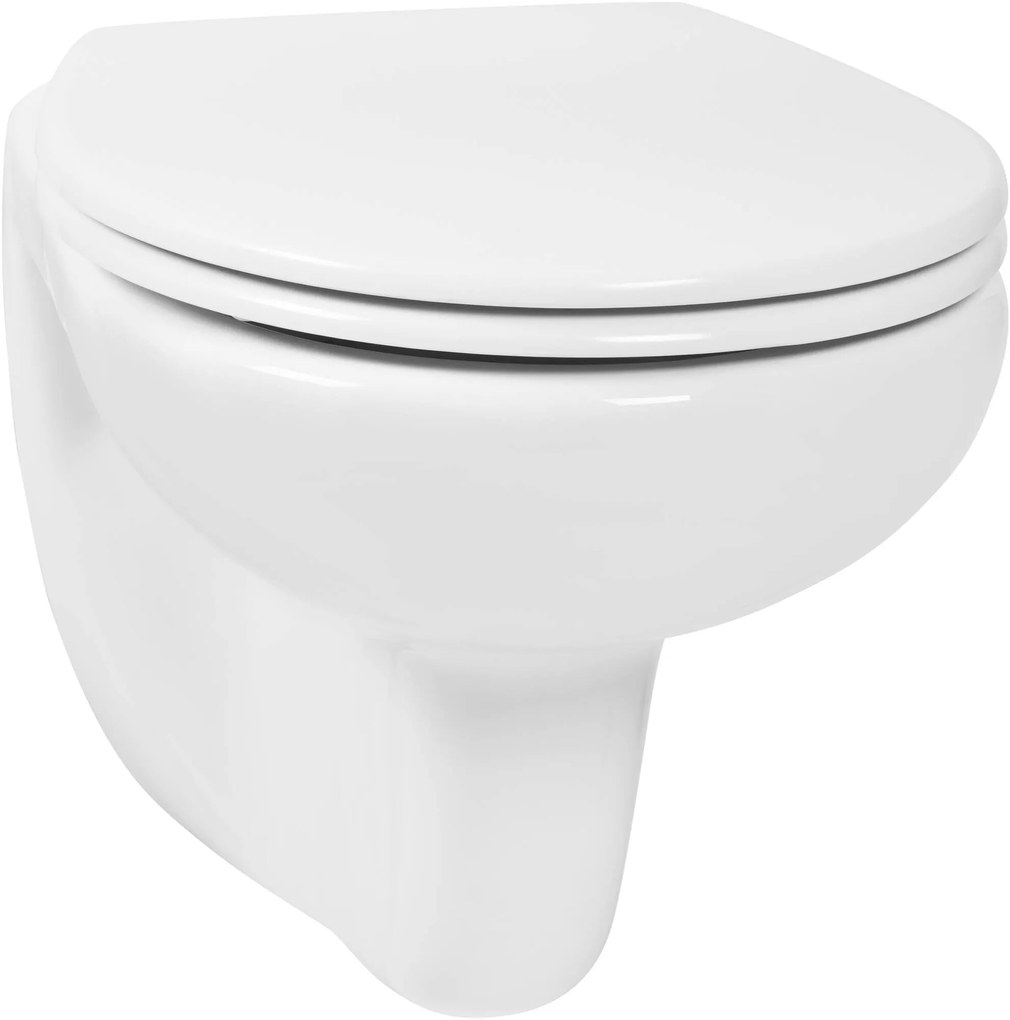 Saqu Trade 1-pack hangtoilet en quickrelease toiletbril met softclose wit