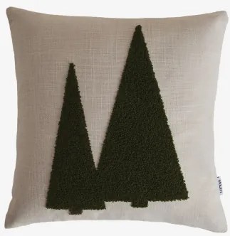 Vierkant Kussen 40x40 Cm Van Saurel-katoen Groen – Intens Olijf - Sklum