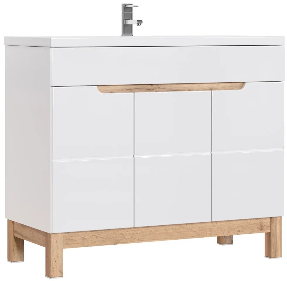 Comad Bali White 825 FSC onderkast 100cm eiken/wit