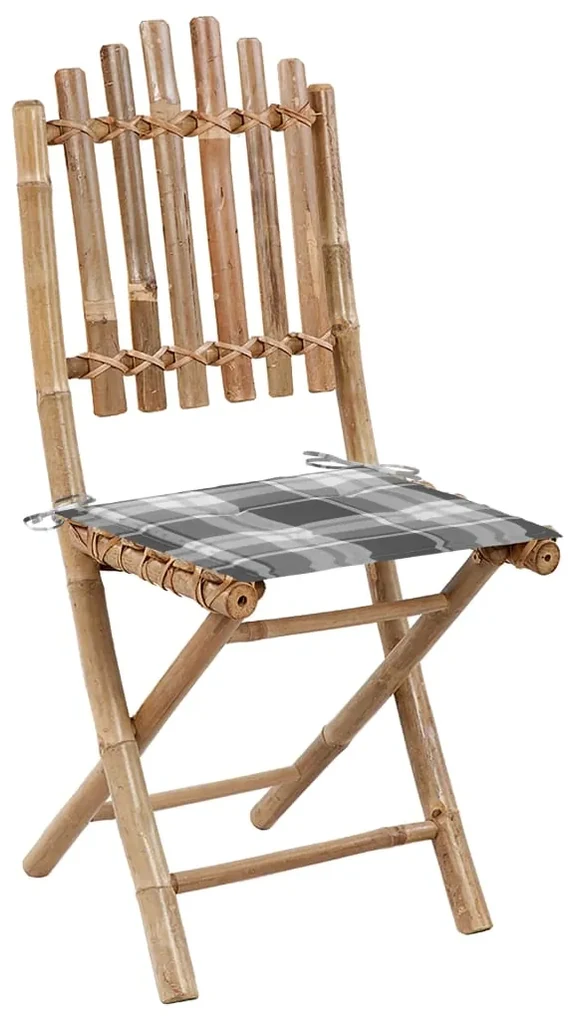 vidaXL Tuinstoelen 2 st inklapbaar met kussens bamboe
