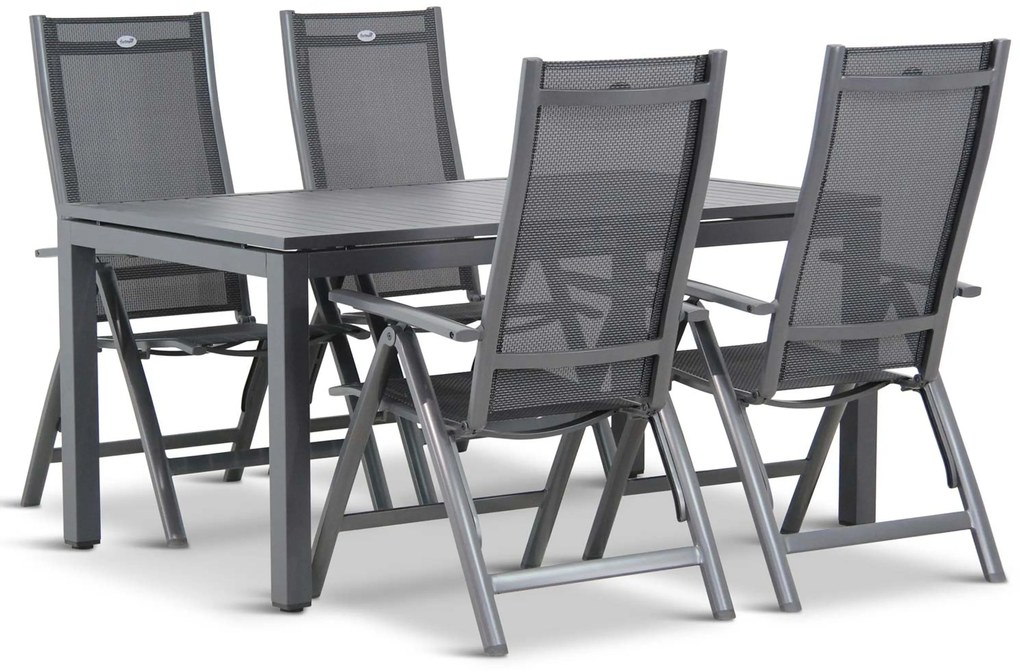 Tuinset 4 personen 160 cm Aluminium/Textileen /Aluminium/textileen Grijs Hartman Royal