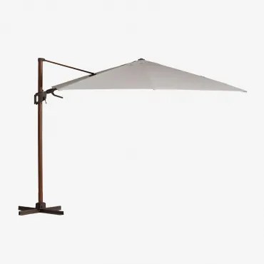 Parasol 295x295 Cm In Stof En Aluminium Hydra Beige Nude - Donker Hout - Sklum
