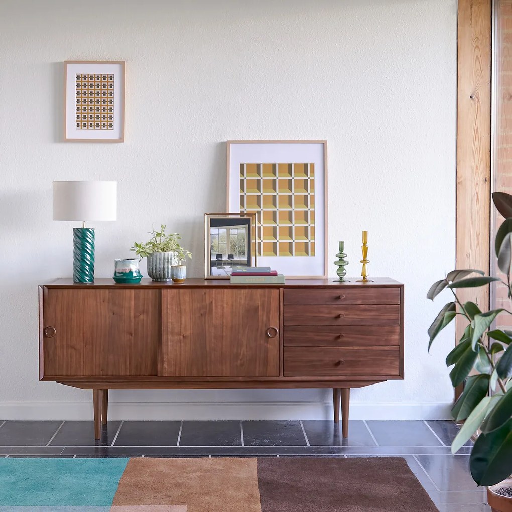 Vintage buffetkast met 2 deuren en 4 lades Quilda