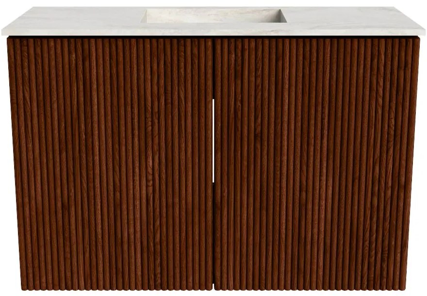 Mondiaz Joya DLux 60cm toiletmeubel ruby met wastafel faye midden 1 kraangat ostra