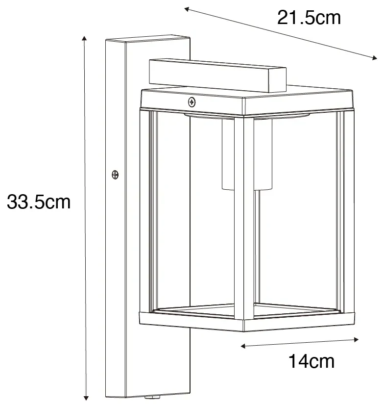 Buiten wandlantaarn zwart met ribbel glas en schemersensor - Charlois Modern E27 IP44 Buitenverlichting