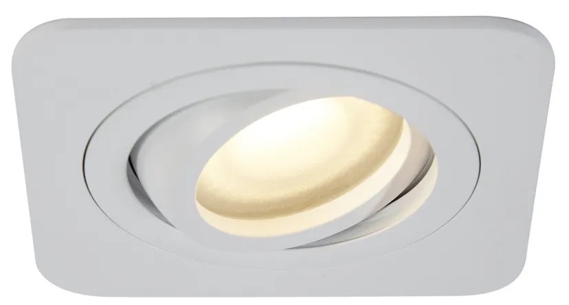 Set van 6 afgeronde inbouwspots wit GU10 50mm draai- en kantelbaar IP44 - Alberto