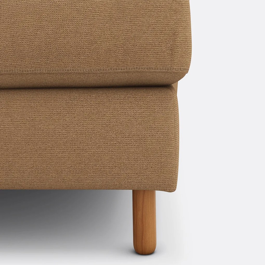 4-zits hoekbank rechts in polyester, LOMÉO