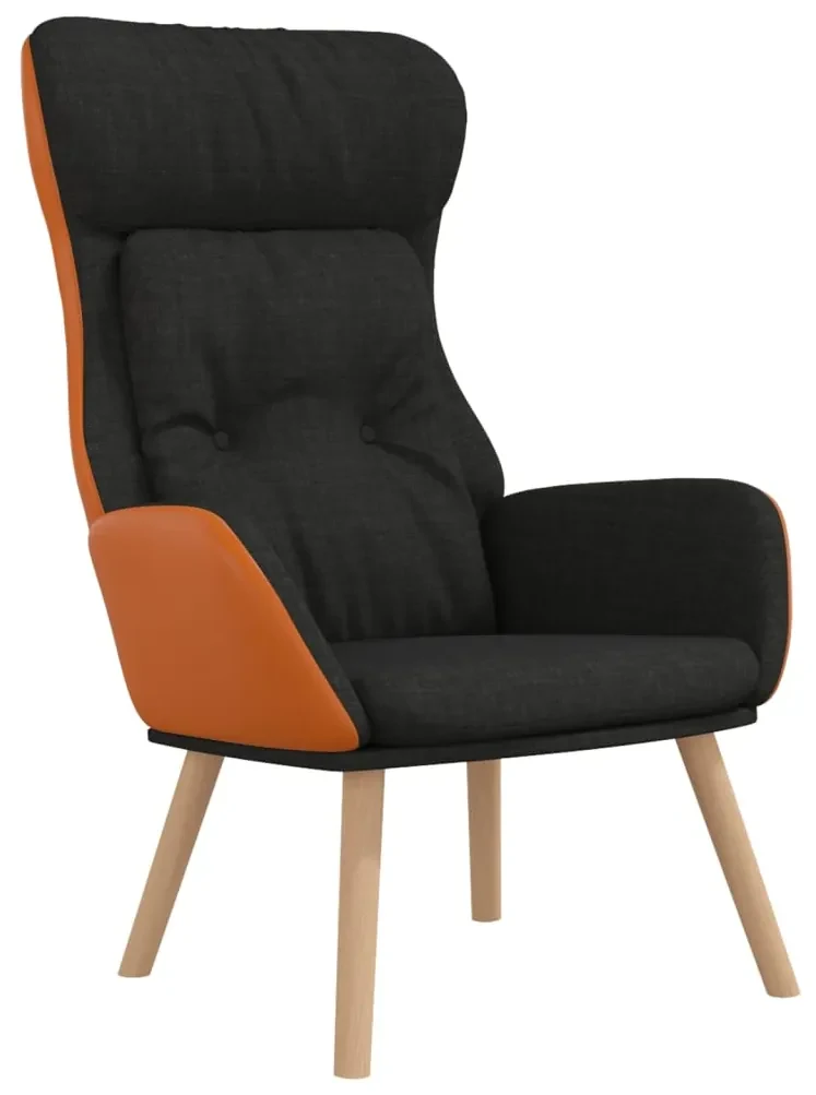 vidaXL Relaxstoel stof en PVC zwart