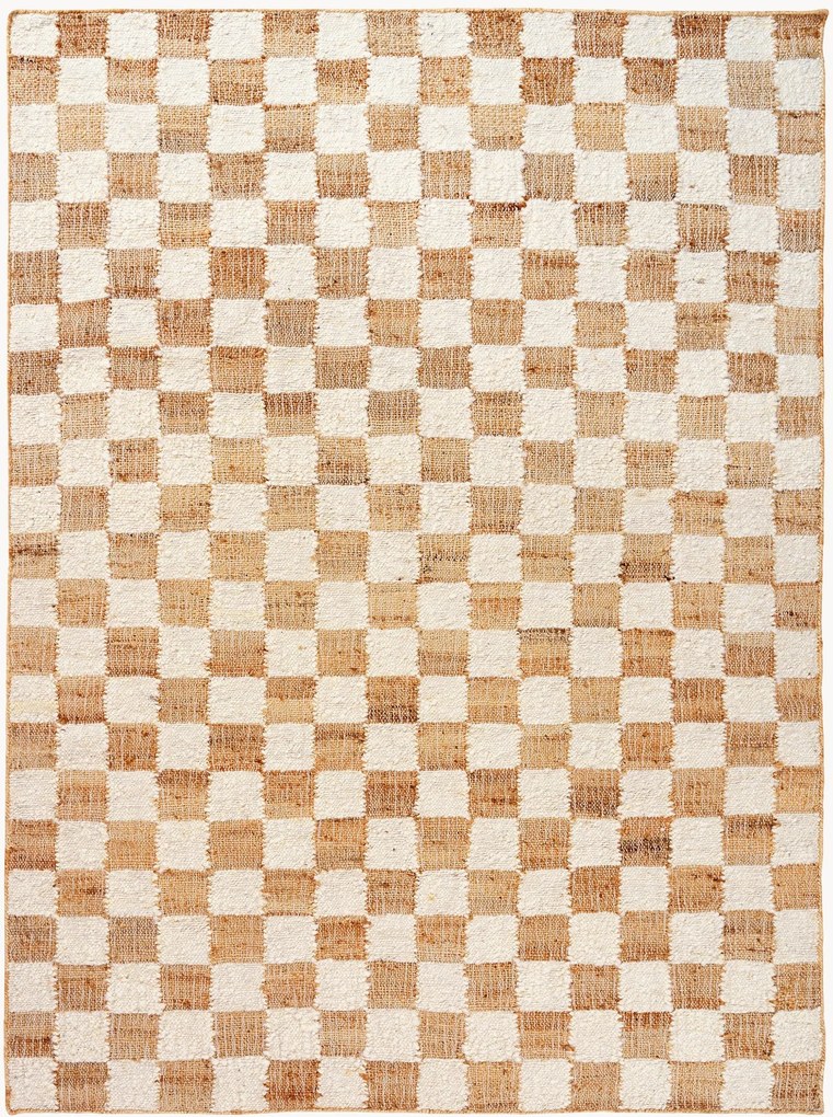 Handgeweven laagpolig wollen vloerkleed Check, in verschillende formaten